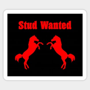 Stud Wanted Two Stallion Horses Dark Monotone Sticker